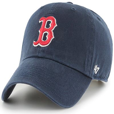 47 Brand MLB Team Color Home Primary Logo Clean Up Adjustable Baseball Cap Hat, Adult One Size Fits All - Boston Red Sox Navy