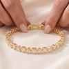 Lavencious Elegant 7" Tennis Bracelet Adorned with Sparkling Heart-Shaped AAA Cubic Zirconia for Women (Gold) view 4