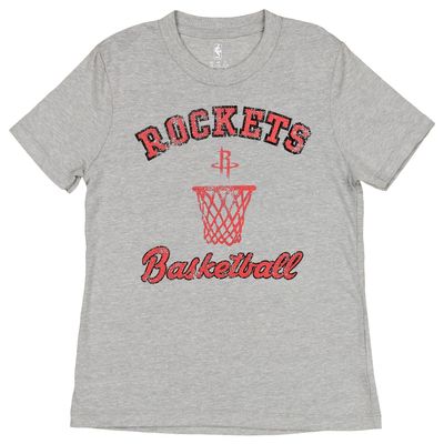 Outerstuff Houston Rockets NBA Girls Youth (7-16) Posterize Short Sleeve Tee, Heather Grey Small 7-8
