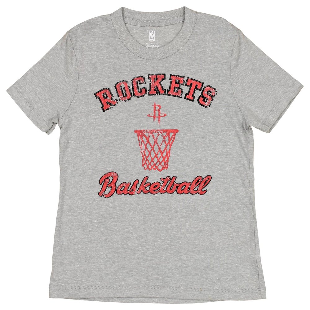 Outerstuff Houston Rockets NBA Girls Youth (7-16) Posterize Short Sleeve Tee, Heather Grey Small 7-8