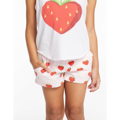 Chaser Girls' Strawberry Heart Shorts (Toodler/Little Kids), Pinky