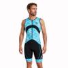 SLS3 Triathlon Suits Mens - Premium Trisuit Triathlon Men - Sleeveless, Quick Drying Tri Kit with Large Back Pocket (Blue Fractal, Small) view 2