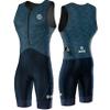 SLS3 Triathlon Suits Mens - Premium Trisuit Triathlon Men - Sleeveless, Quick Drying Tri Kit with Large Back Pocket (Navy Fractal, X-Large) view 1
