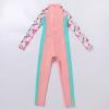 ABAFIP Kids Boys Girls Modest Swimsuit Long Sleeve Swimwear Full Cover Zipper One Piece Bathing Suit Light Pink 7-8 Years view 2