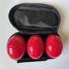 BuyBocceBalls Listing - Unique 3 Ball 73mm Metal Boules Set with 3 Red Balls view 1