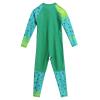 ABAFIP Kids Boys Girls Modest Swimsuit Long Sleeve Swimwear Full Cover Zipper One Piece Bathing Suit Dark Green 7-8 Years view 2
