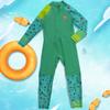ABAFIP Kids Boys Girls Modest Swimsuit Long Sleeve Swimwear Full Cover Zipper One Piece Bathing Suit Dark Green 7-8 Years view 4