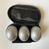 BuyBocceBalls Listing - Unique 3 Ball 73mm Metal Boules Set with 3 Sand Grey Balls view 1