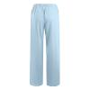 Cotton Linen Wide Leg Pants for Women Casual Summer 2024 Drawstring Beach Pants Loose Flowy Lounge Trousers Womens Baggy Pants Sky Blue XL view 4