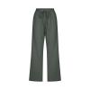 Linen Capri Pants for Women Casual 2026 Summer Drawstring Elastic High Waist Capris Wide Leg Cropped Trousers Summer Outfits for Women 2026 Army Green 3X view 3