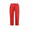 Cotton Linen Capri Pants for Women Casual 2026 Summer Straight Leg Pant Loose Cropped Trousers with Pockets Palazzo Pants for Women Petite Red XL view 2