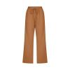 Linen Capri Pants for Women Casual 2026 Summer Drawstring Elastic High Waist Capris Wide Leg Cropped Trousers high Waist Trousers for Women Coffee 5X view 3
