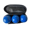 BuyBocceBalls Listing - Unique 3 Ball 73mm Metal Boules Set with 3 Blue Balls view 1