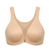 DELIMIRA Women's Front Closure Bras Posture Full Coverage Plus Size Underwire Unlined Back Support Plunge Seamless Bra B-H Cups Warm Beige 36G view 1
