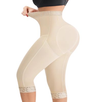 MERYOSZ Shapewear Tummy Control Shorts Body Shaper Butt Lift Capri Girdles (Beige,X-Large)