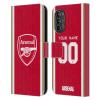 Head Case Designs Officially Licensed Custom Customized Personalized Arsenal FC Home 2023/24 Kit Leather Wallet Case Compatible with Motorola Moto G82 5G view 1