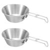 2PCS Travel Sierra Cup Camping Tableware Equipment Bowl Set Folding Camping Bowl Backpacking 304 Stainless Steel Carry Fold Sturdy Measuring 500ml view 4