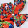 Boy's Short Quick-Dry Beach Shorts Outdoors Swim Trunks Kids Boardshort Drawstring Flower Red+Coconut Tree Grey 9-10Y/140 view 2