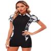Hedmy Women Boyleg One Piece Swimsuit Athletic Short/Long Sleeve Swimwear UPF50 UV Tummy Control Bathing Suit Midnight XX-Large view 3