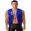 Alvivi Mens Sequin Sleeveless Waistcoat Jazz Dance Sexy Tank Top Irregular Hem Dressy Vest Clubwear Royal Blue C Medium view 1