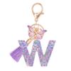 Suweibuke Cute Pink Key Chains for Women Girls, Initial Letter Keychains with Tassel, Charms for Key Purse Handbags Backpacks (Purple Butterfly Letter-W) view 1