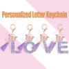 Suweibuke Cute Pink Key Chains for Women Girls, Initial Letter Keychains with Tassel, Charms for Key Purse Handbags Backpacks (Purple Butterfly Letter-W) view 4