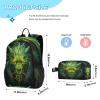 AEZODI Green Dragons Backpack for Kids Lightweight Travel Schoolbags with Lunch Box Set view 2