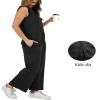 XIEERDUO Plus Size Two Piece Outfits for Women 2 Pc Sleeveless Resort Wear Lounge Set Travel Tracksuit Airport Loungewear Women's Summer Clothing Vacation Clothes Black 3XL view 2