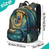 YPPAHHHH School Backpack for Boys Girls, Ethnic Peacock Feather Elementary School Bags Abstract Feather Lightweight Bookbag Laptop Backpack Casual Daypack Rucksack for Kids Teens view 2