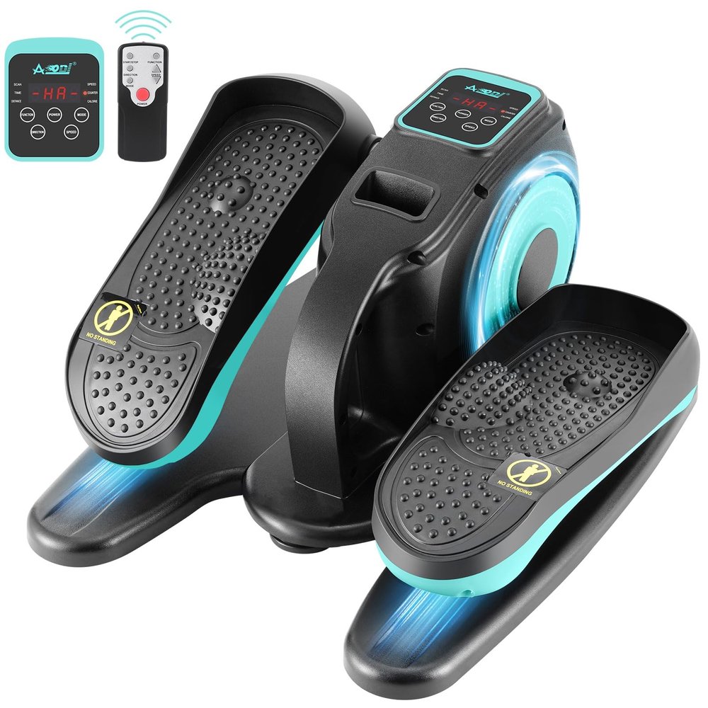 AODI Under Desk Elliptical Machine, Leg Exerciser for Seniors Adults, Adjustable Speeds Elliptical Trainer with Remote, Quiet & Portable Mini Seated Pedal Exerciser for Home Office Use