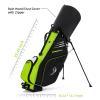 ANNCORD Golf Stand Bag 14 Way Top Dividers Full-Length with Stand, 8 Pockets, Cooler Pouch, Waterproof Golf Bag for Men, Dual Strap, Rain Hood, Green & Black view 3