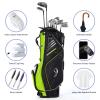 ANNCORD Golf Stand Bag 14 Way Top Dividers Full-Length with Stand, 8 Pockets, Cooler Pouch, Waterproof Golf Bag for Men, Dual Strap, Rain Hood, Green & Black view 4