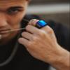 Blue Sapphire Rings Personalized for Men Teen, Custom Engraving Black Square Gemstone Ring For Rapper Dancer view 2