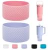 2 Pcs Tumbler Bottom Protector Boot for Stanley Quencher Adventure 40oz & Stanley IceFlow 20oz 30oz and Compatible with Hydro Flask Water Bottle 12oz 21oz 24oz Stealth Landing (Diomond Pink/Fog)