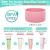 2 Pcs Tumbler Bottom Protector Boot for Stanley Quencher Adventure 40oz & Stanley IceFlow 20oz 30oz and Compatible with Hydro Flask Water Bottle 12oz 21oz 24oz Stealth Landing (Diomond Pink/Fog) view 2