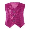 Alvivi Mens Sequin Sleeveless Waistcoat Jazz Dance Sexy Tank Top Irregular Hem Dressy Vest Clubwear Hot Pink C Medium view 3