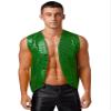 Alvivi Mens Sequin Sleeveless Waistcoat Jazz Dance Sexy Tank Top Irregular Hem Dressy Vest Clubwear Dark Green C Medium view 1