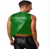 Alvivi Mens Sequin Sleeveless Waistcoat Jazz Dance Sexy Tank Top Irregular Hem Dressy Vest Clubwear Dark Green C Medium view 2