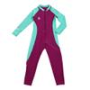 ABAFIP Kids Boys Girls Modest Swimsuit Long Sleeve Swimwear Full Cover Zipper One Piece Bathing Suit Bordeaux 2-3T view 2