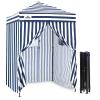 EAGLE PEAK EAGLE PEAK Flex Ultra Compact Pop-up Canopy, Sun Shelter, Changing Room, Portable Privacy Canopy Cabana, 5x5ft Canopy Tent, for Pool, Fashion Photoshoots, or Camping White/Blue view 1