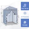 EAGLE PEAK EAGLE PEAK Flex Ultra Compact Pop-up Canopy, Sun Shelter, Changing Room, Portable Privacy Canopy Cabana, 5x5ft Canopy Tent, for Pool, Fashion Photoshoots, or Camping White/Blue view 3