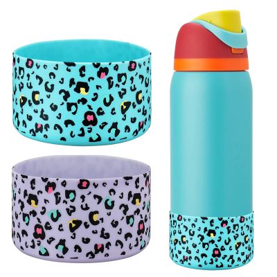WK IEASON 2Pcs Silicone Boot for Owala Water Bottle, Protective Flask Bottom Cover Base for Owala FreeSip Twist and Flip Flask Water Bottle Accessories-3.35inch Bottom Diameter