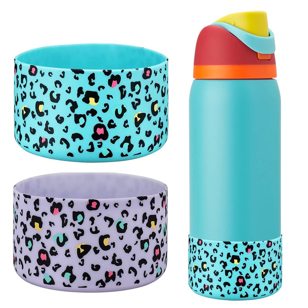 WK IEASON 2Pcs Silicone Boot for Owala Water Bottle, Protective Flask Bottom Cover Base for Owala FreeSip Twist and Flip Flask Water Bottle Accessories-3.35inch Bottom Diameter