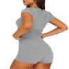 Sampeel Airport Outfits for Women Two Piece Short Sleeve Tops and Shorts Lounge Sets L view 4