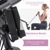 Folding Exercise Bike, Foldable Fitness Stationary Bike Machine, Upright Indoor Cycling Bike, Magnetic X-Bike with 10-Level Adjustable Resistance, Arm Bands and Backrest for Home Gym Workout (Pink) view 2