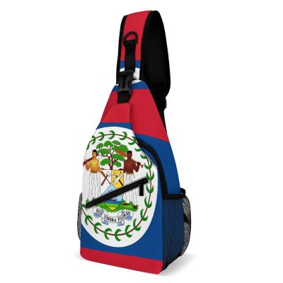 Belize Flag Printed Crossbody Small Sling Backpack Sling Bag Chest Bags Daypack for Travel Sport, 38x20cm