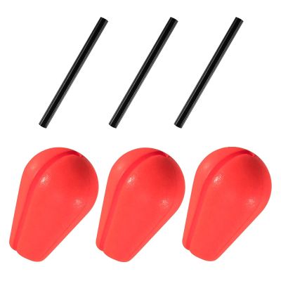 TopHomer 30 Packs Fishing Bobbers Floats Set EVA with Line Sleeve Eye-Catching Color Wave Resistant for Night Fishing Easy to Identity (Red)