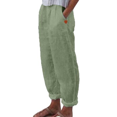 GOKKILRW Womens Linen Pants High Waisted Wide Leg Drawstring Casual Loose Fit Pants with Pockets Palazzo Boho Business Work Comfy Lightweight Vacation Beach Pants Mint Green