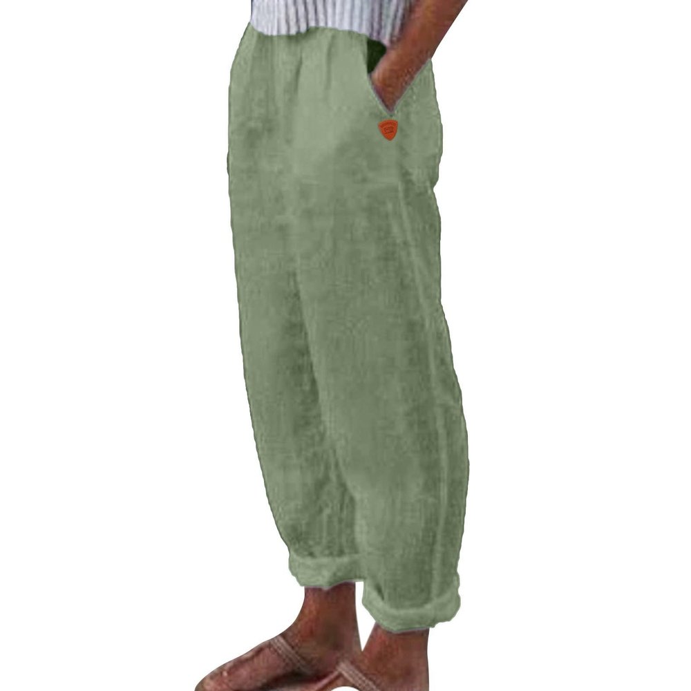 GOKKILRW Womens Linen Pants High Waisted Wide Leg Drawstring Casual Loose Fit Pants with Pockets Palazzo Boho Business Work Comfy Lightweight Vacation Beach Pants Mint Green