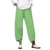 GOKKILRW Womens Linen Casual Cropped Pants Elastic Waisted Wide Leg Drawstring Lounge Loose Fit Lightweight Beach Capri Pants Summer Quick Dry Solid Hiking Yoga Capris A-Green view 1